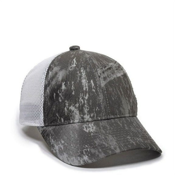 Outdoor Cap PFC-150M Platinum Series Camo with Mesh Back-Rt Fishing Gray/White