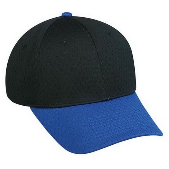 Outdoor Cap PFX-120 Stretchable Jersey Mesh Cap-Black/Royal-XS/S