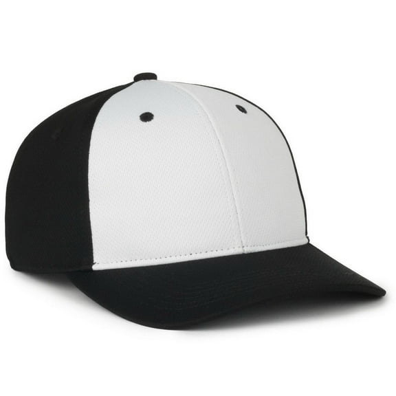 Outdoor Cap PTM-850 Mid Crown, Structured Premium Protech Mesh Cap-White/Black/Black-Adult