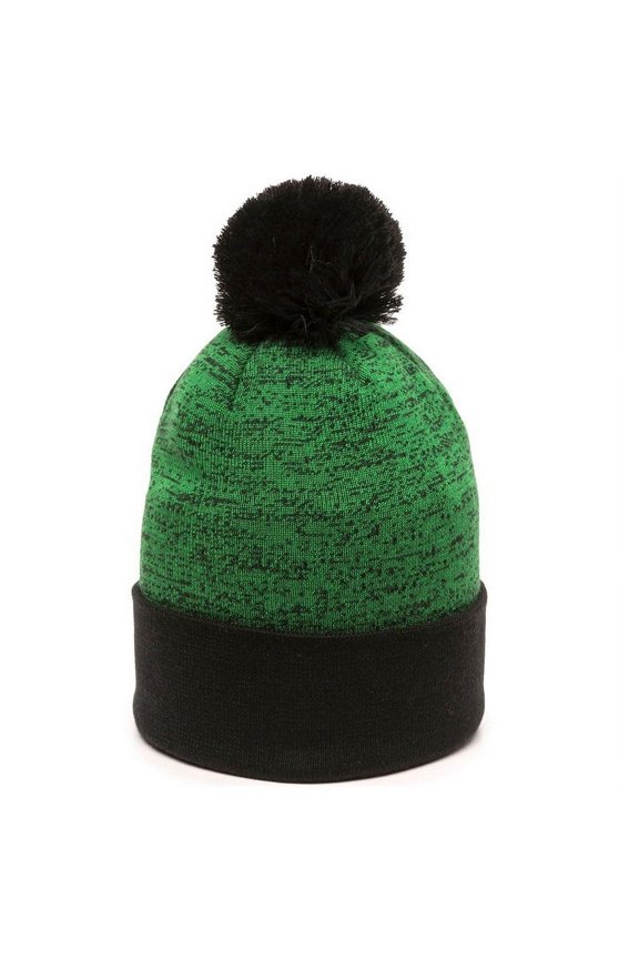 PWC-100 Heathered Acrylic Knit-Kelly Green/Black