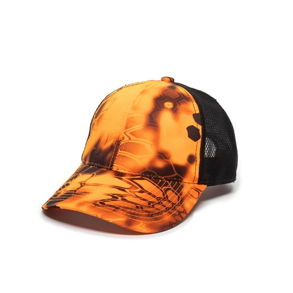 Kryptek Inferno Camo Hunting Hat – Low Profile Structured Baseball Cap, Moisture-Wicking, Adjustable Hook-and-Loop, One Size