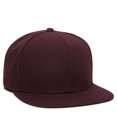 thumbnail image 1 of Dark Wine Flat Bill Snapback – High Crown Structured Urban Baseball Cap, Adjustable, One Size, 1 of 8
