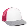 thumbnail image 1 of Outdoor Cap RGR-200M Mesh Back, Polyester/Spandex Cap-White/Pink/Heathered Grey, 1 of 8