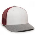 thumbnail image 1 of Outdoor Cap RGR-200M Mesh Back, Polyester/Spandex Cap-White/Red/Heathered Grey, 1 of 5