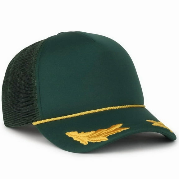 Outdoor Cap SE-FOAM High Crown Trucker Features Foam Panels And Visor-Dark Green/Dark Green