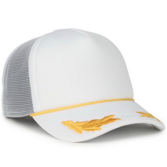 Outdoor Cap SE-FOAM High Crown Trucker Features Foam Panels And Visor-White/White
