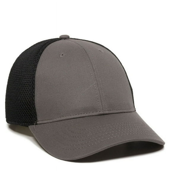 Outdoor Cap SWM-600 Cotton Twill/Sandwich Mesh-Charcoal/Black