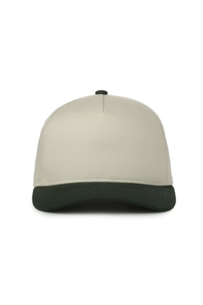High Profile Baseball Cap – Structured Cotton Dad Hat Style, Adjustable Snapback, One Size, Ivory/Dark Green