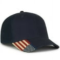 thumbnail image 1 of Outdoor Cap USA-300M American Flag Woven Label Visor-Navy/Navy, 1 of 8