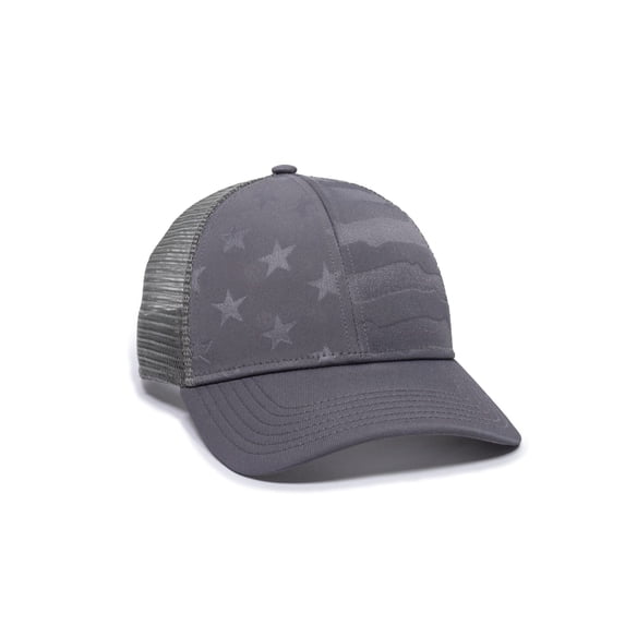 Outdoor Cap USA-751M Debossed American Flag Mesh Back Cap-Graphite-Graphite