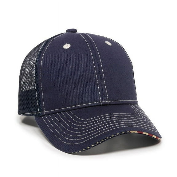 Outdoor Cap USA-800M Mesh Back with Flag Sandwich-Navy