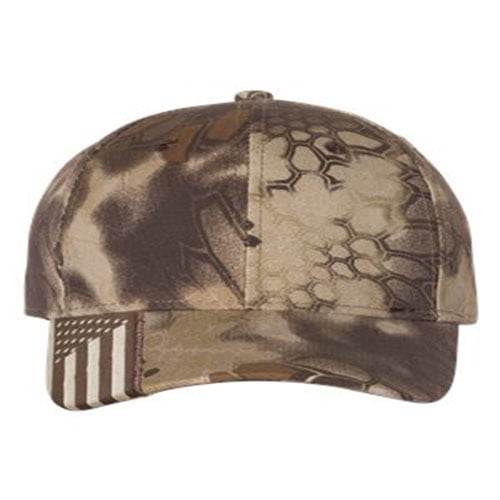 Outdoor Cap Unisex Camo Cap with Flag Visor