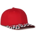 thumbnail image 1 of Outdoor Cap VROOM-01 Checkered Flame Solid Back Cap-Red, 1 of 8