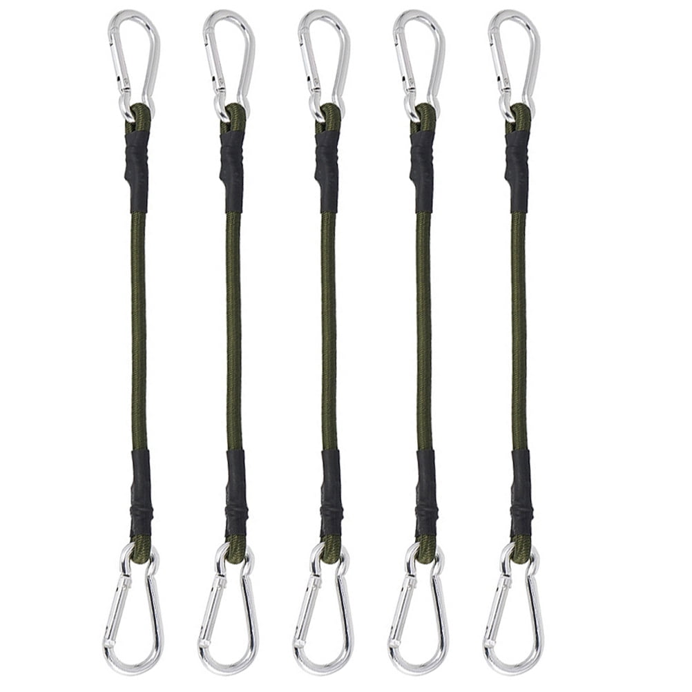 Outdoor Carabiner Elastic Rope Band Tent Lanyard 8mm Camping Clothesline Luggage Binding Packing