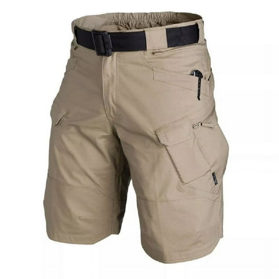 Outdoor Cargo Military Men Tactical Shorts for Summer Waterproof Urban Shorts Trekking Camp Pants Multi Pocket Plus Size Hiking (Shorts Khaki,XXXL)