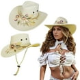 thumbnail image 1 of Outdoor Casual Style Sequin Flower Cowboy Outdoor Casual Style Sequin Flower Cowboy Hat Beach Hat Lost Socks Sign Cowboy Hat Girls Toddler Fedora Hats Girls 2-4 Luck of The Irish Cap Texas Hats for, 1 of 6