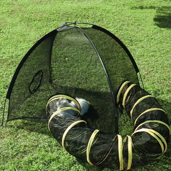 Outdoor Cat Enclosure With Circle Tunnel For Kitten Kitty Run Portable Large Cat Playpen Tent Outdoor Indoor Pet Tent For Outside Small Animals