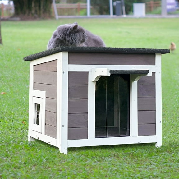Outdoor Cat House Feral Cat Enclosure for Small Cat Dog Shelter