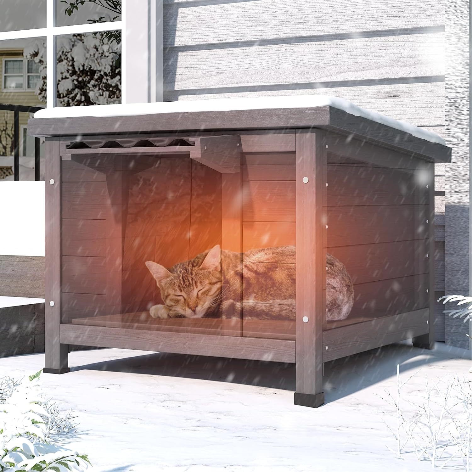Feral Cats Insulated Outdoor Cat Shelter VEVOR Outdoor Cat House