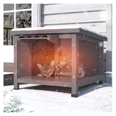 Outdoor Cat House Insulated - Waterproof Feral Cat Shelter for Multiple Cats, Raised Floor, 21.3"L x 19.9"W x 18.9"H