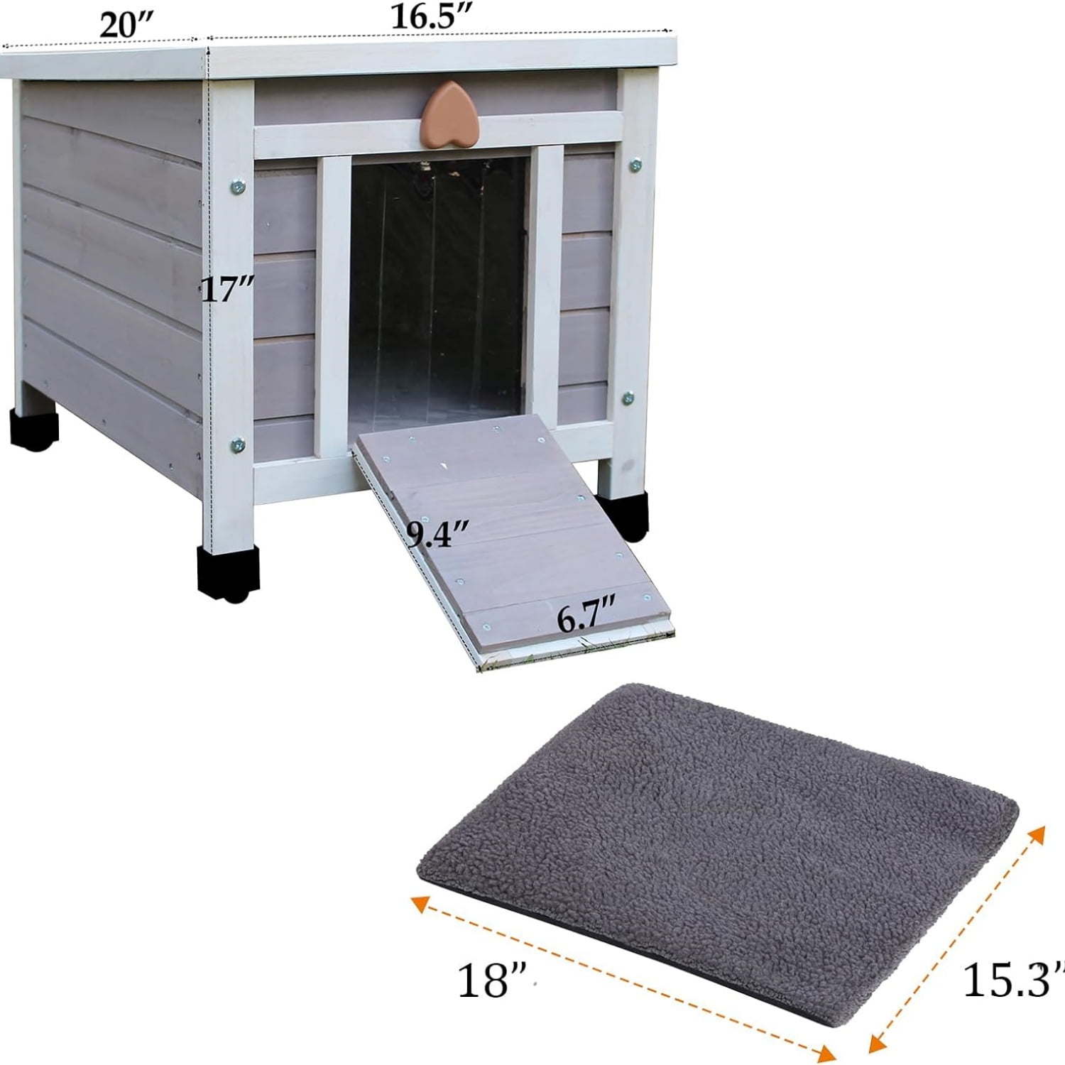 Outdoor Cat House,Outdoor cat Houses for Feral Cats Weatherproof Rabbit Hutch Small, Wooden Small Pet House and Habitats