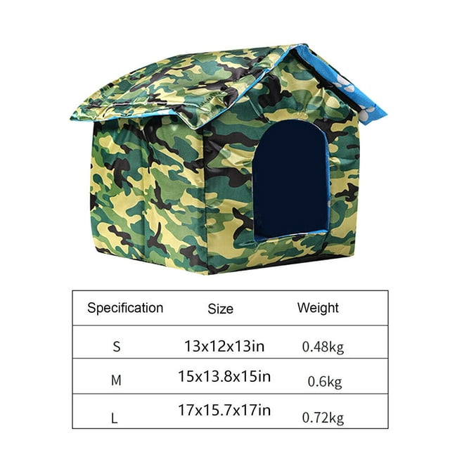 Outdoor Cat House Pet Bed Weatherproof 600D Shelter Pet For Feral Cats