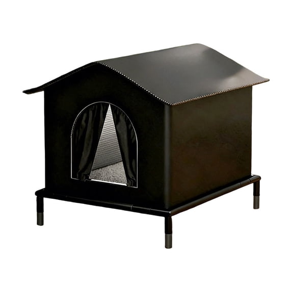 Outdoor Cat House, Stray Cat Shelter Elevated Feet Protection Portable Warm House Tent for Winter Outside, 13x13x16 In