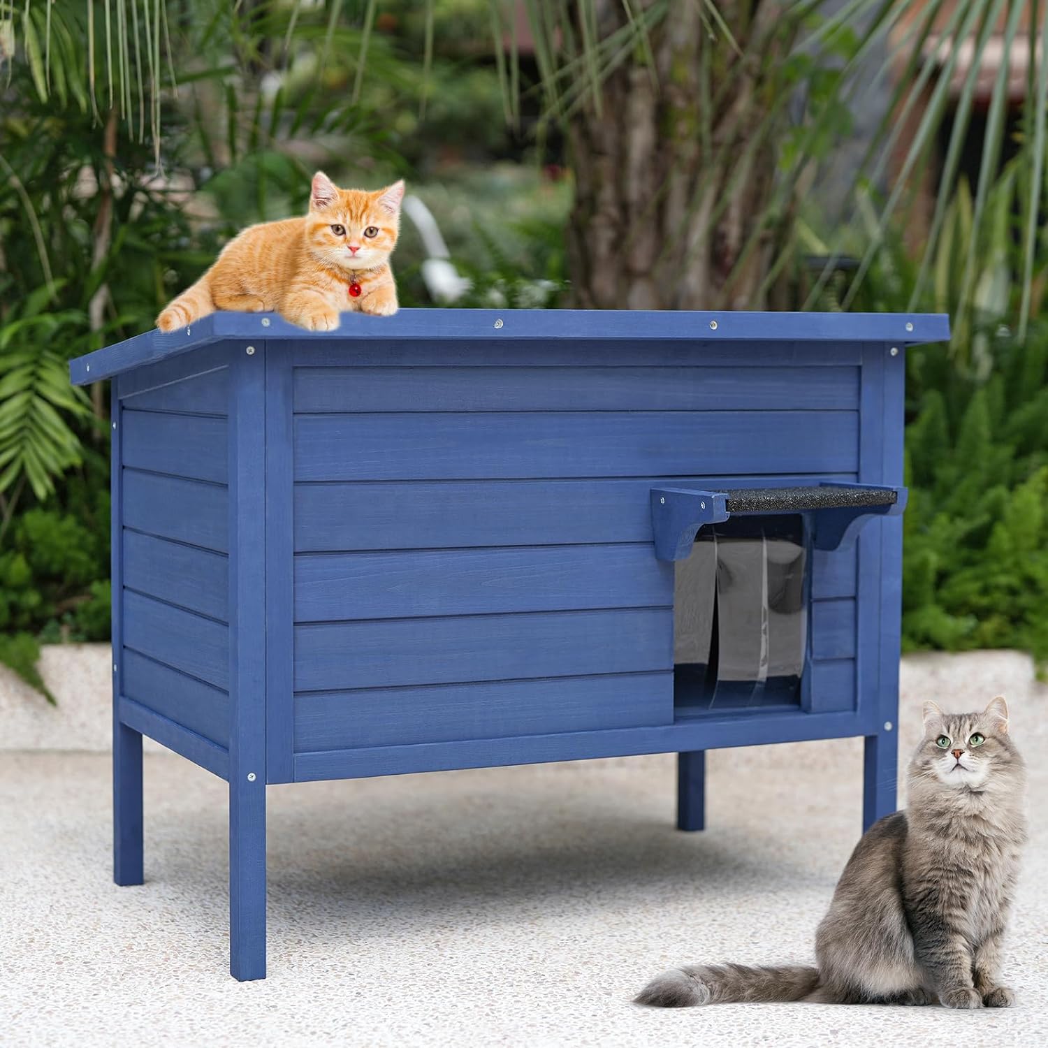 Outdoor Cat House Weatherproof, Feral Cat House Enclosures With