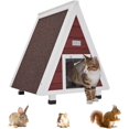 Outdoor Cat House Weatherproof, Outside Feral Cat House with Escape