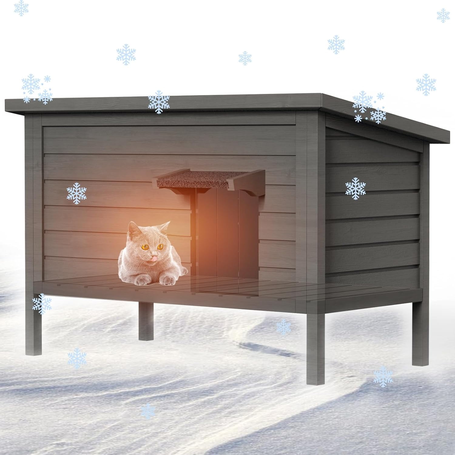 Outdoor Cat House for Winter Feral Cat House Waterproof AllRound Foam
