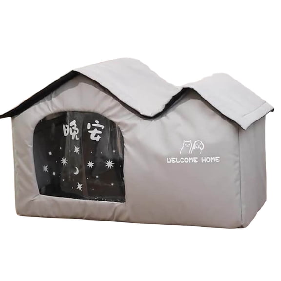 Outdoor Cat Shelter Foldable Winter Hut Enclosure with Door and Mat for Indoor Outdoor Use Lightweight Portable Shelter for Small and Rabbits
