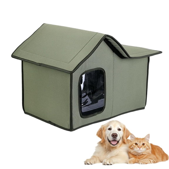 Outdoor Cat Shelter for Feral Cats, Weatherproof Winter Shelter Outside Pet Hideout for Stray Kitty Dog