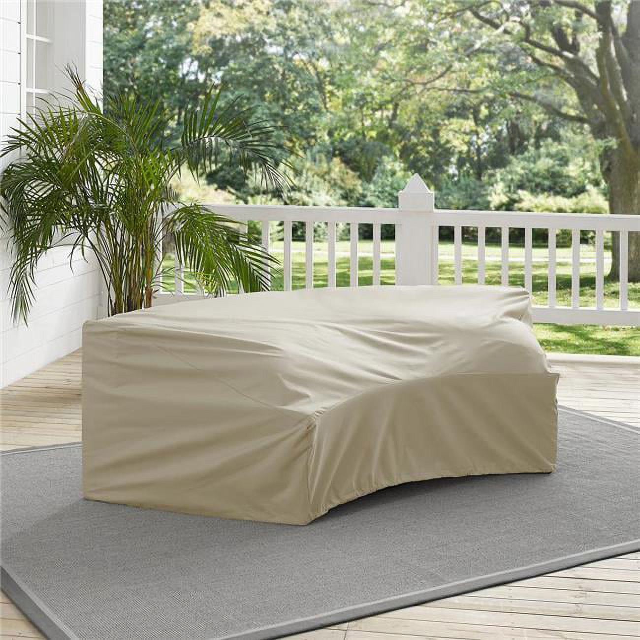 Tan Heavy-Duty Vinyl Outdoor Sectional Furniture Cover