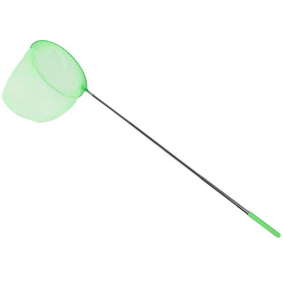 Outdoor Catching Butterfly Net Fishing Bag Stainless Steel Telescopic Tool Portable Net-Green