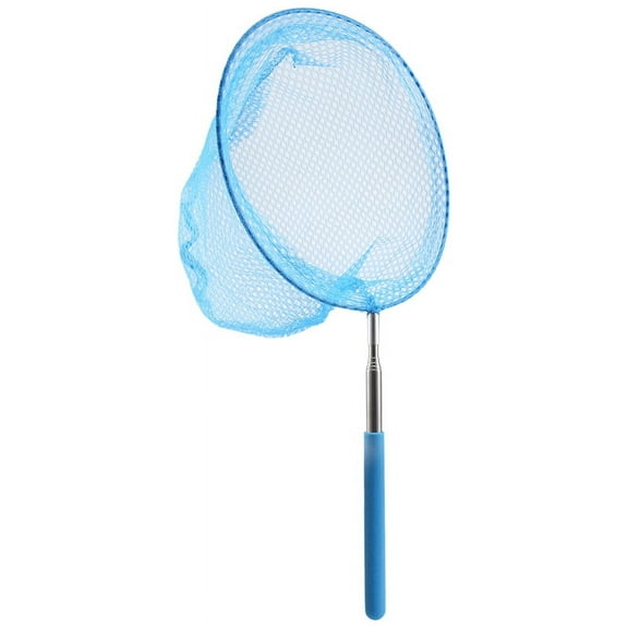 Outdoor Catching Catching Butterfly Net Fishing Net Bag Stainless Steel Telescopic Fishing Net Tool Outdoor Telescopic Portable Catching Catching Net-Blue