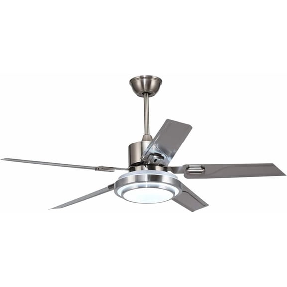 Outdoor Ceiling Fan Light, Remote Control Patio Ceiling Fan with 5 Reversible Stainless Steel Blades, 52 inch with LED Light for Pavilion, Warehouse Ceiling Fans, Farm Fan Barn Fan (52 inch)