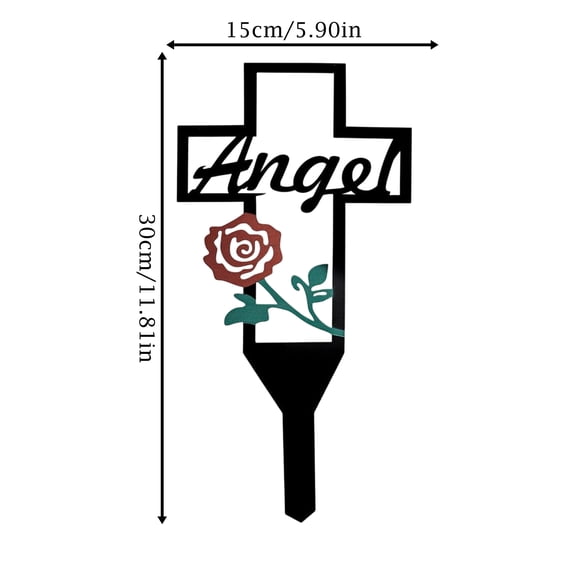 Outdoor Cemetery Memorial Stake Metal Grave Marker Decorative Garden Plaque Tribute for Late Relatives Sympathy Remembrance Stake Lawn Ground Insert Decor D
