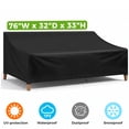 thumbnail image 1 of Outdoor Chair Cover, NASUM Outdoor Furniture Covers Waterproof, Patio Outdoor Couch Cover, 420D Oxford Cloth Durable Lounge Furniture Chair Cover 76''L x 32.5''W x 33''H, Black, 1 of 9
