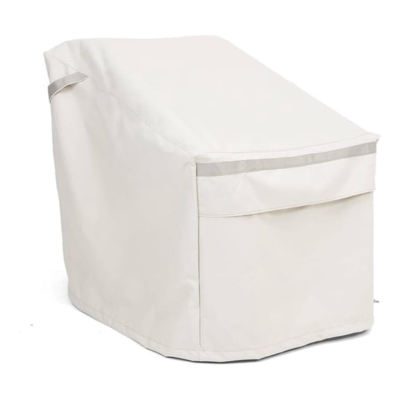 Outdoor Chair Cover - Premium Polyester, Weather Resistant, Drawcord , Seating and Chair Covers, 34W x 40D x 40H, Stone