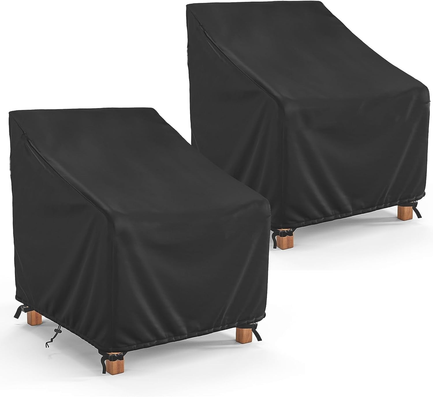 BN-LINK Outdoor Chair Covers, Waterproof 210D Patio Set, Fits 33Wx33Dx36H, Black, 2 Pack