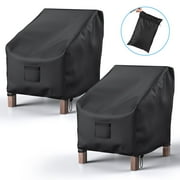 Patio Chair Covers, Lawn Chair Covers 600D Heavy Duty Oxford Cloth, Patio Furniture Covers Waterproof, Fit to 38" W x 31" D x 29" H, Black