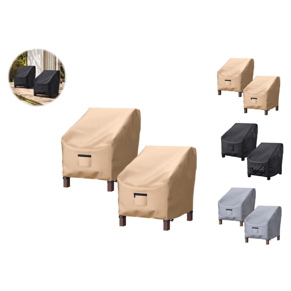 Outdoor Chair Covers, Oxford Cloth Patio Furniture Protective Covers, 2 Pack Anti-Fade Lawn Chair Covers, Designed For Residential Backyard Outdoor Furnitures(Beige)