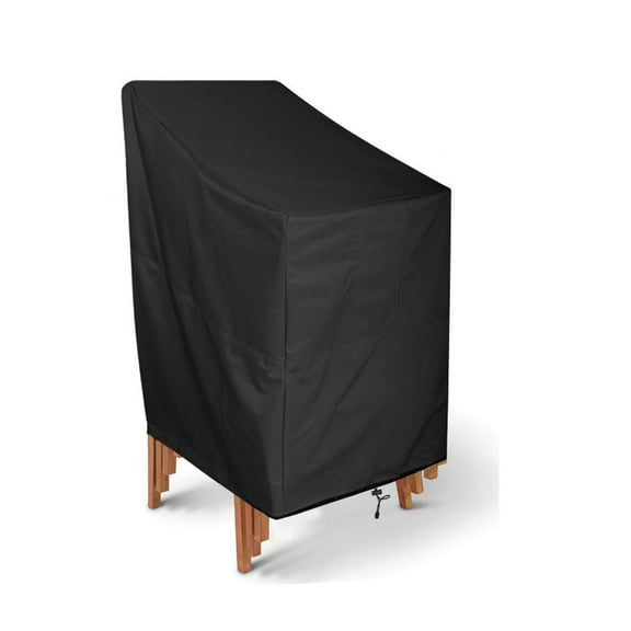 Outdoor Chair Covers Waterproof 1 Pack, High Back Patio Chair Covers for Outdoor Furniture Cover, Stacking Chair Cover Anti-UV, Snow Dust Wind-Proof, Patio Furniture Covers - 26.8''x26.8''x47.2''