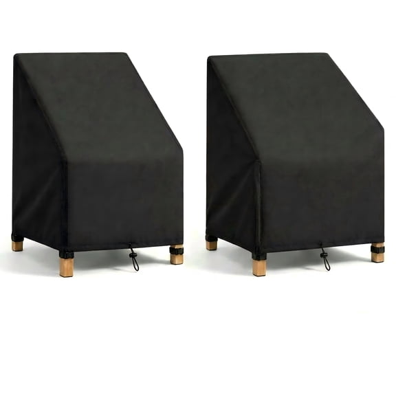 Seralis Outdoor Chair Covers 38"x31"x31" Black Patio Chair Cover 420D Heavy Duty Waterproof 2 Pack