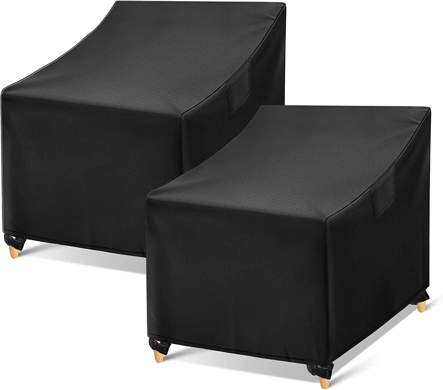 Outdoor Chair Covers Waterproof, Black Lawn Patio Furniture Covers, Heavy Duty Wicker Garden Sofa Cover, 2 Pack - 30" W x 37" D 31" H