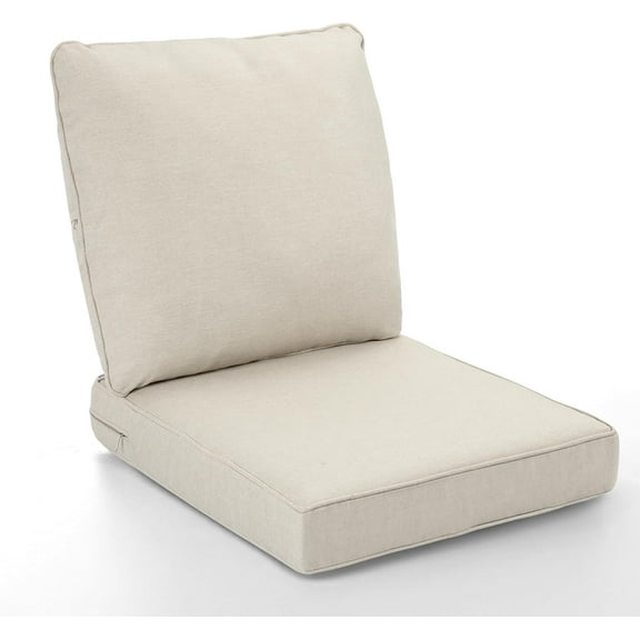 Outdoor Chair Cushion Set, Thickened 24 x 24 x 5 Inch Patio Furniture Cushions, Waterproof & Fade Resistant Outdoor Seat Cushions with Ties for Chair Sofa Couch (Beige)