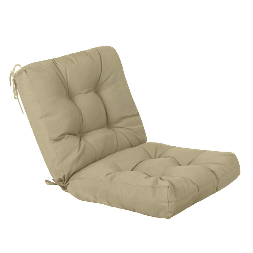Outdoor Chair Cushion Waterproof Patio Furniture Seat Pad with Ties Fade Resistant Replacement for Rocking Chairs Dark Grey