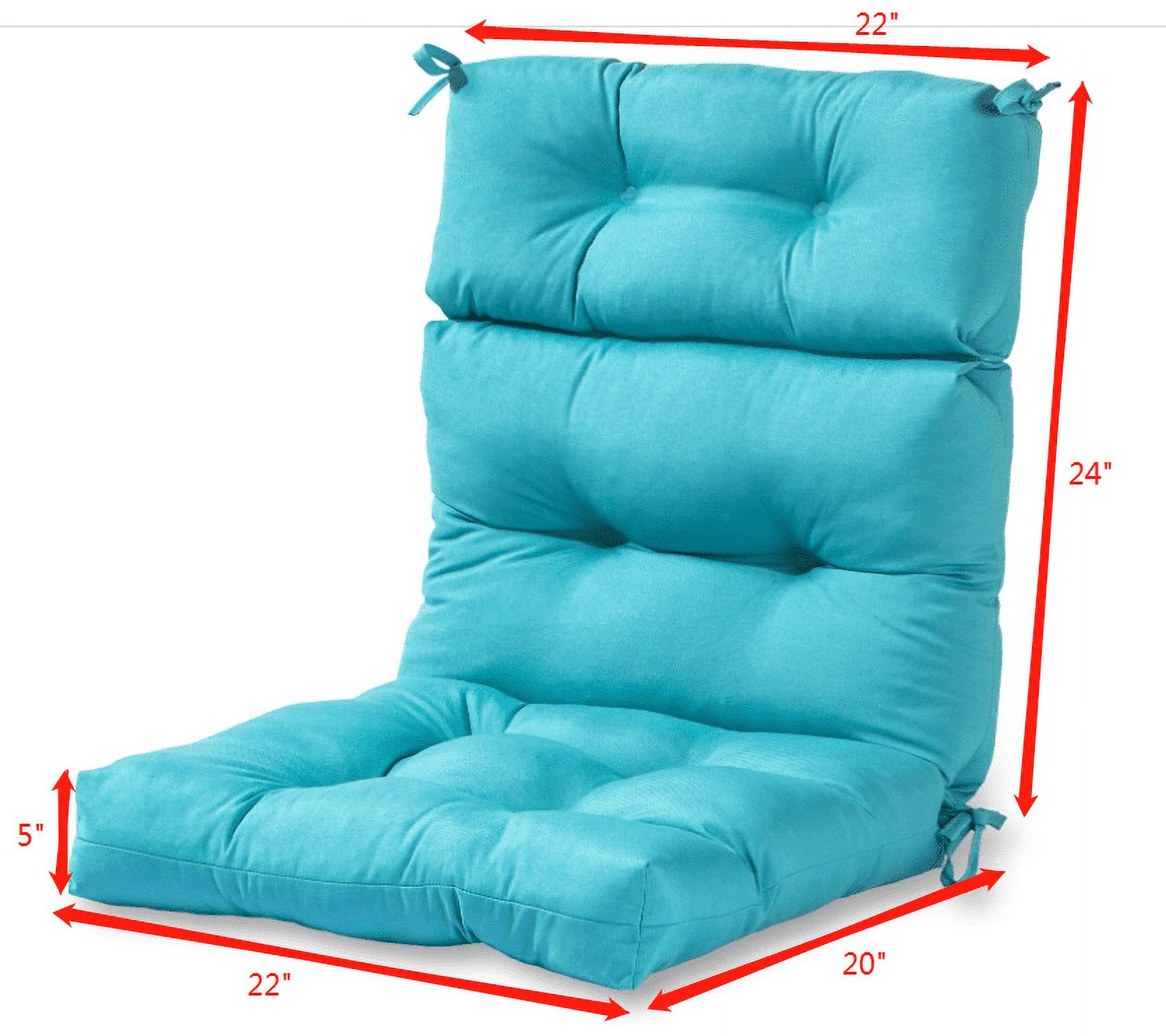 YEERSWAG 2pc Indoor Outdoor High Back Chair Cushion,Solid Color Waterproof Non Slip Antifading