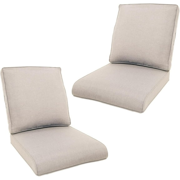 Outdoor Chair Cushions- 22 X 25 Inch High Density Sponge Patio Cushions Deep Seat Patio Furniture Cushions for Chair Sofa Couch-Beige/4 Piece