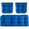 thumbnail image 1 of Outdoor Chair Cushions,3 Piece Loveseat Outdoor Cushions Set,Tufted/Wicker Patio Cushion for Patio Furniture All Weather,44"x19"x5",Navy Blue, 1 of 10